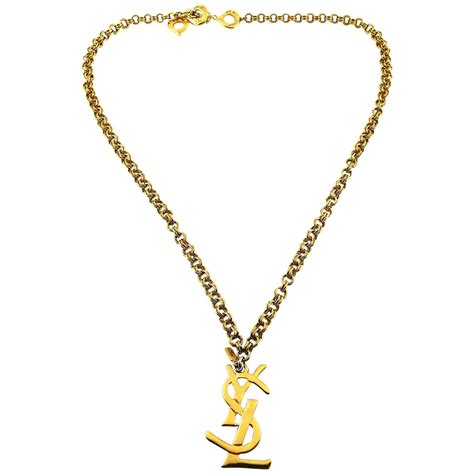 ysl chain necklace|ysl vintage necklace.